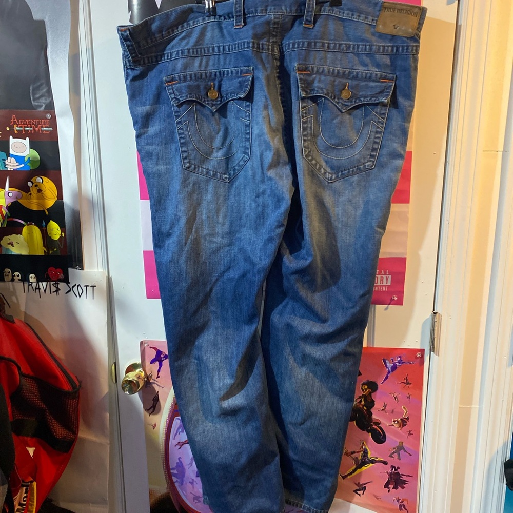 Size 50 Men’s True Religion Straight Jeans Baggy Y2K Vintage Rare Used